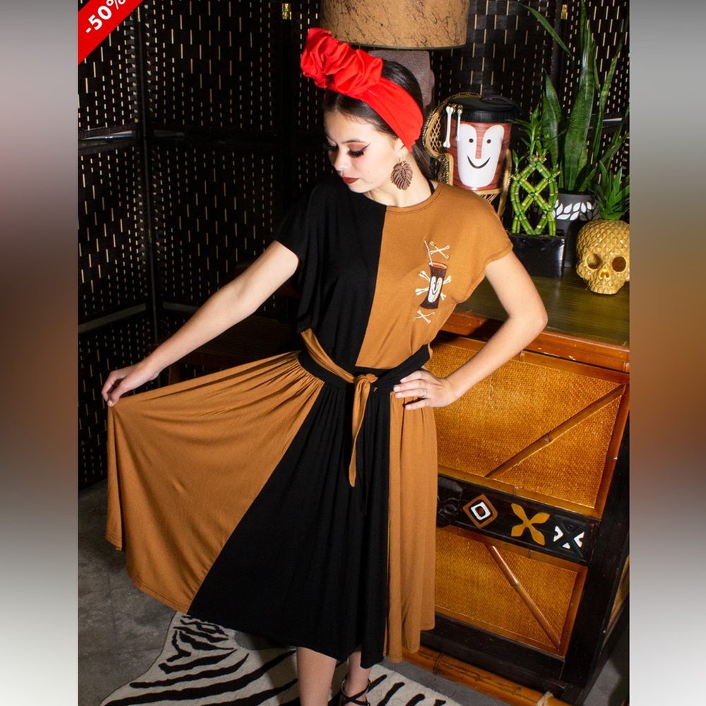Tiki Bob Colorblock Skirt by the Oblong Box Shop